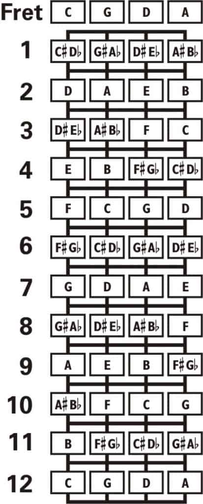 Domra CGDA fretboard