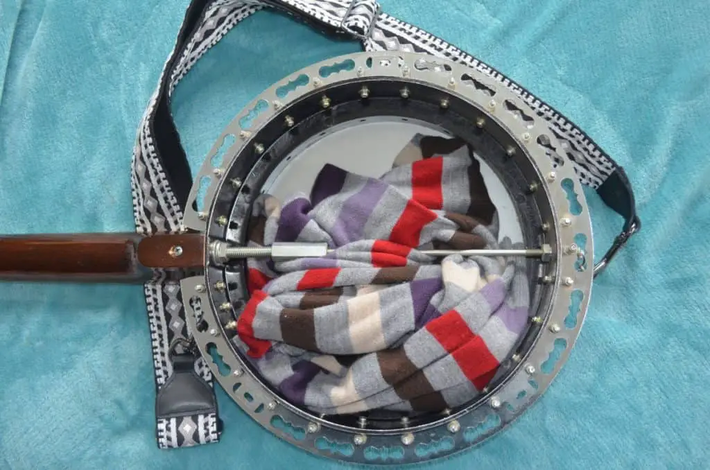 fabric inside a banjo