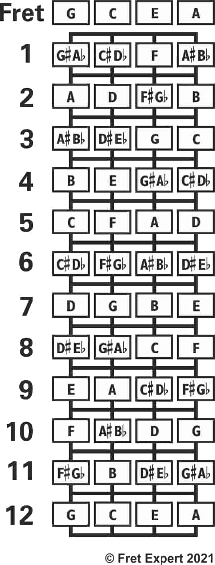 Concert Ukulele Tuning Standard DGBE and more Fret Expert