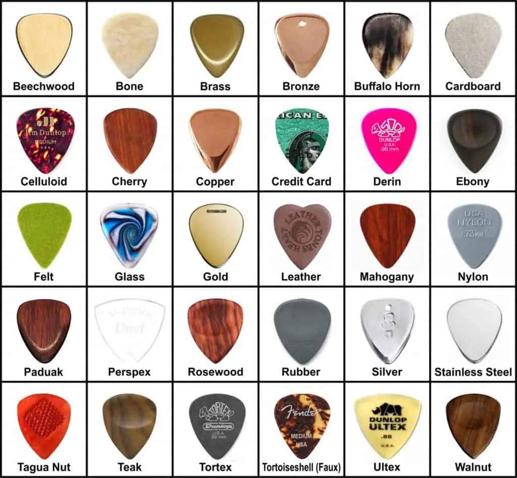 A variety of ukulele picks